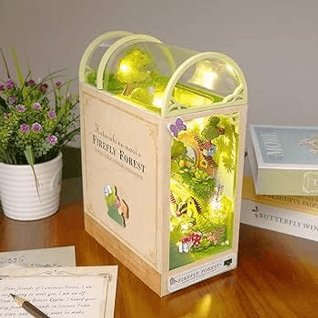 Creative DIY Bookend - Firefly Forest